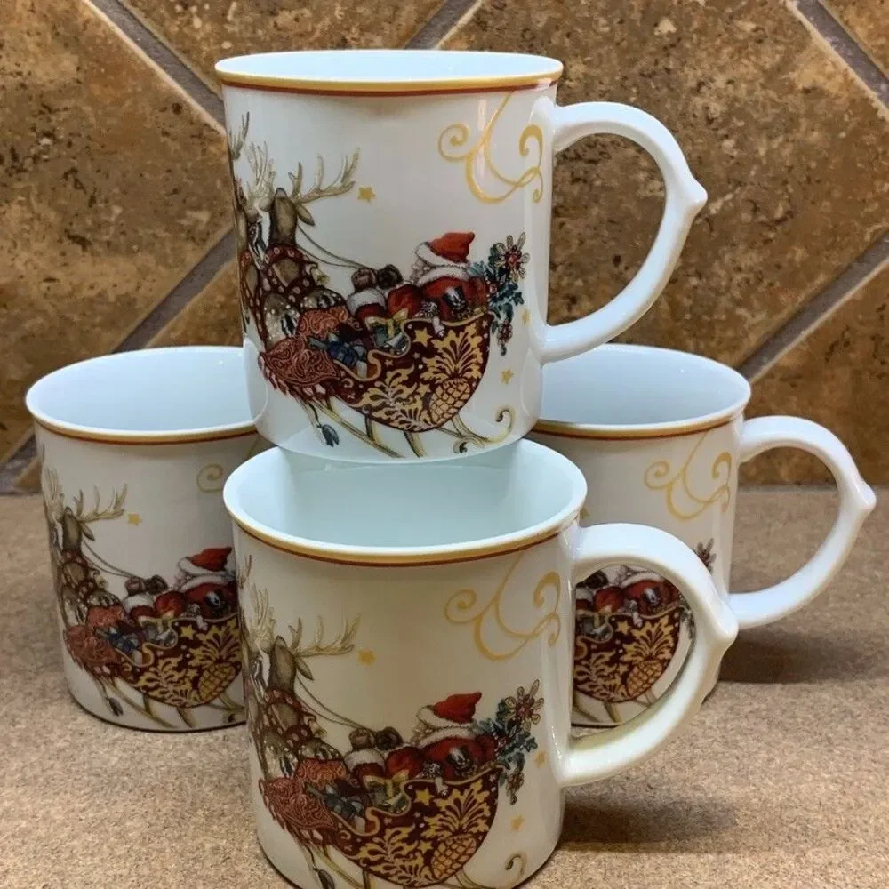 WILLIAMS-SONOMA  'Twas the Night Before Christmas' 6 oz. Mug (4) Espresso Cup